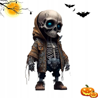 Halloweenska dekorácia kostry na záhradu a pracovný stôl